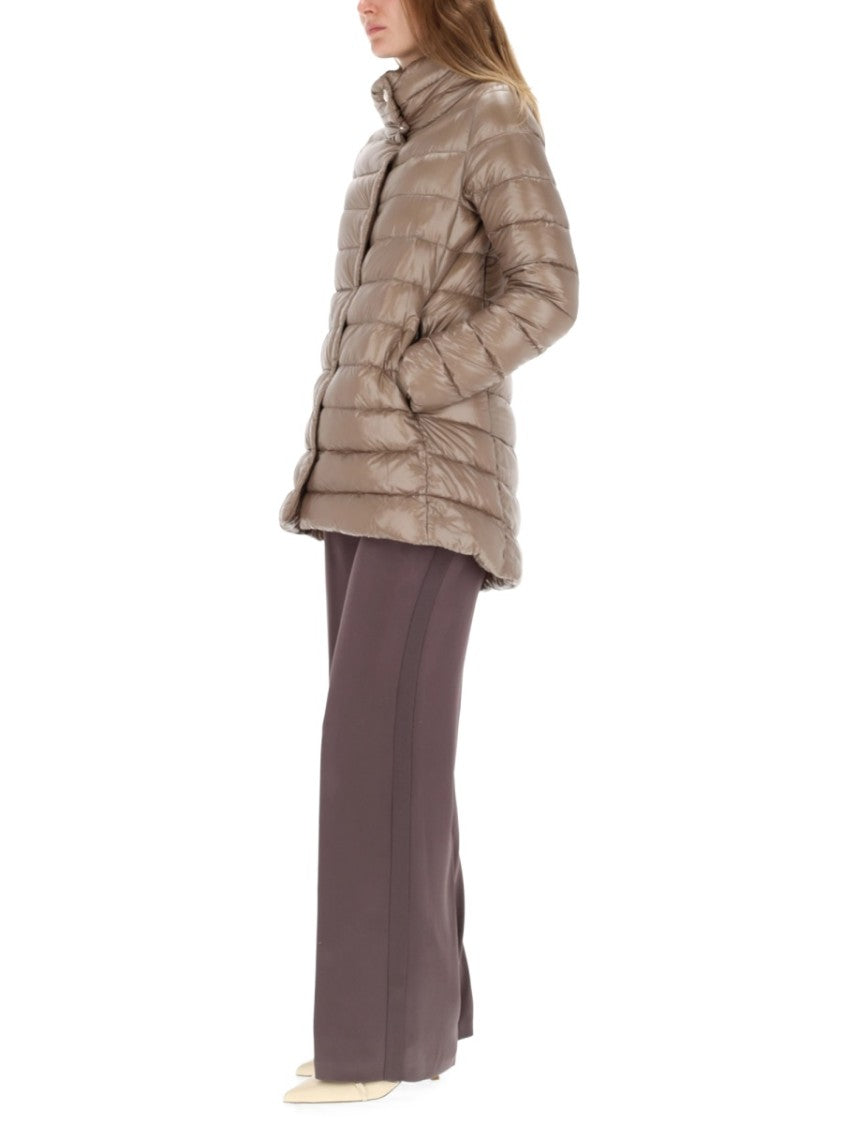 Herno Lightweight Quilted Jacket With High Collar And Flared Hem