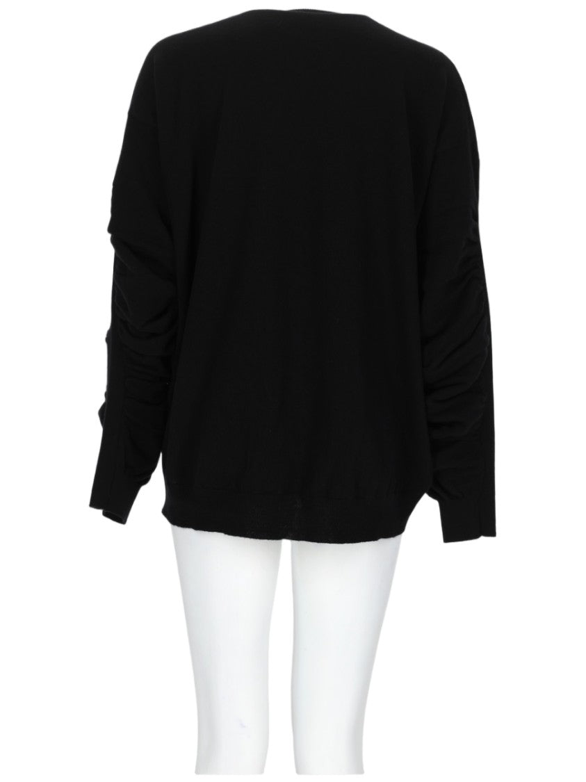 Nude Black 100% Virgin Wool Crew Neck Knit Sweater