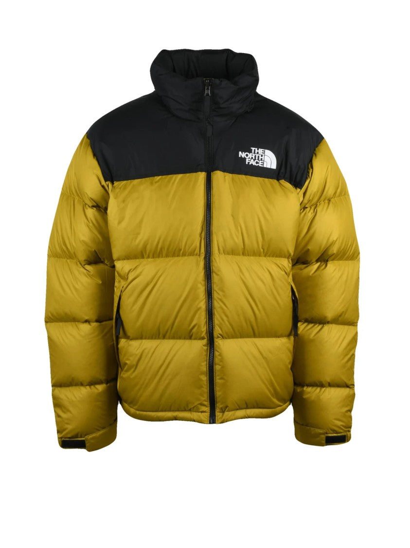 The North Face Black/Green Retro Nuptse Hooded Nylon Down Jacket