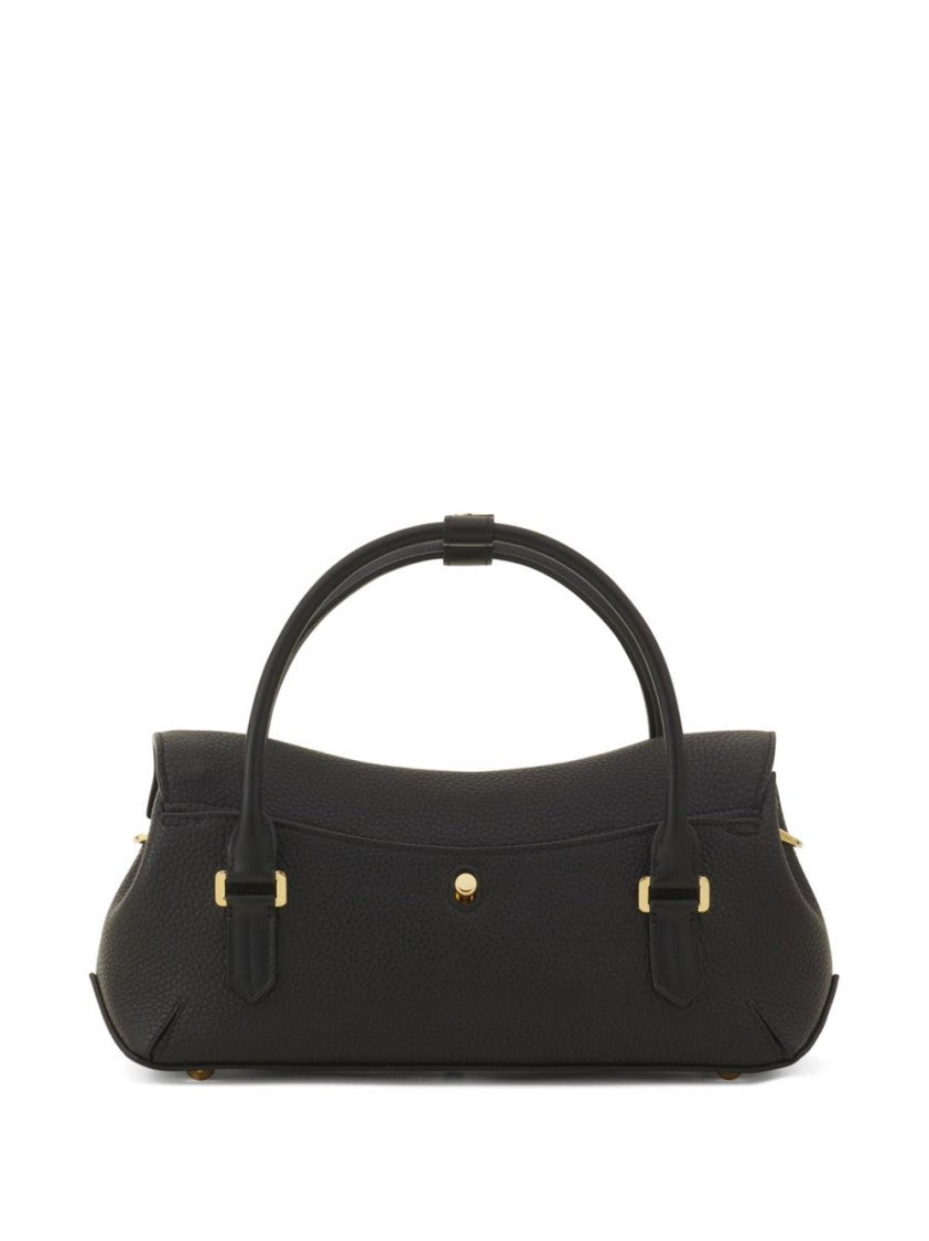 Lanvin Black Leather Top Handle Seam Bag