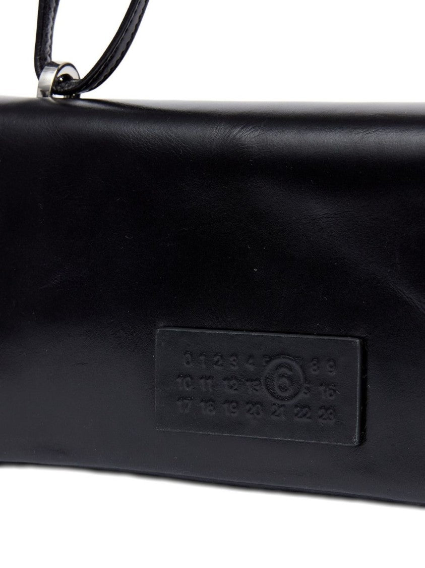 Mm6 By Maison Margiela Nero Vitello Leather Shoulder Bag