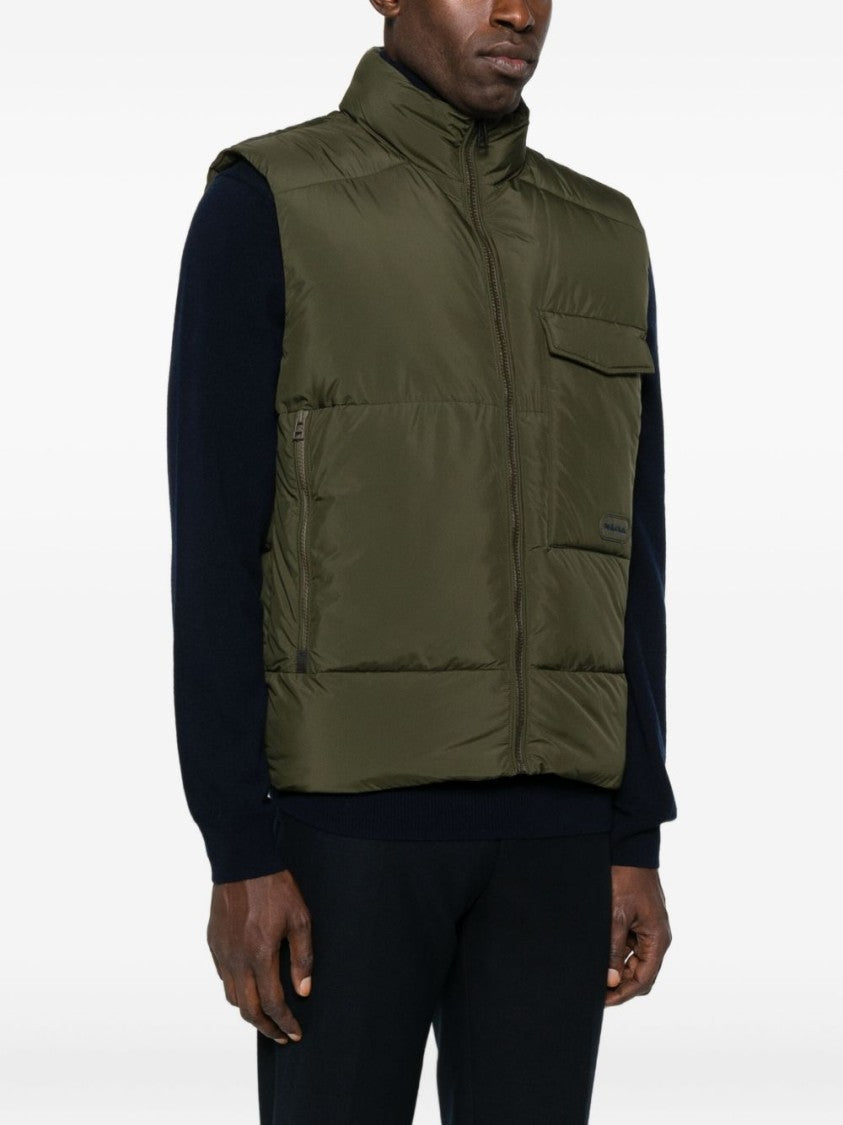 Paul Smith Sleeveless Quilted Jacket With High Collar