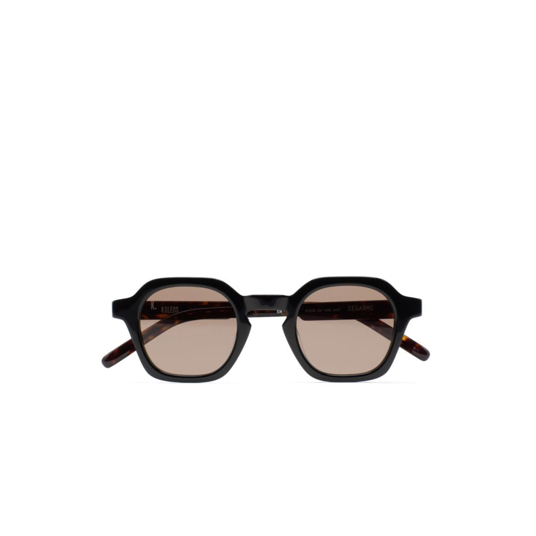 Kaleos Degarmo Geometric Black Sunglasses With Tortoiseshell Temples