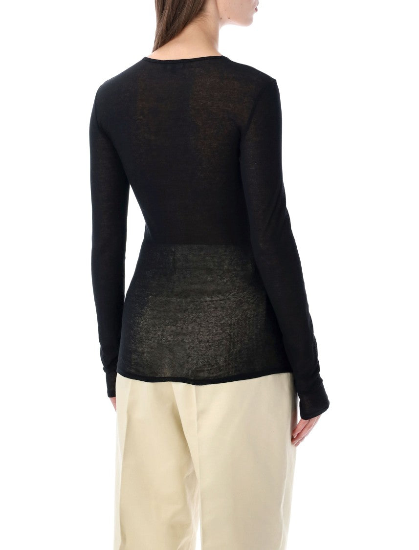 Soeur Isabella Long-Sleeve Sheer Cotton Top