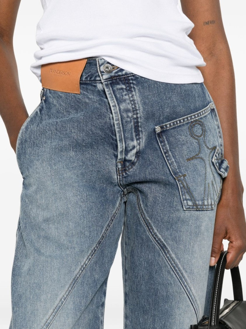 J. W. Anderson Relaxed Wide-Leg Embroidered Jeans