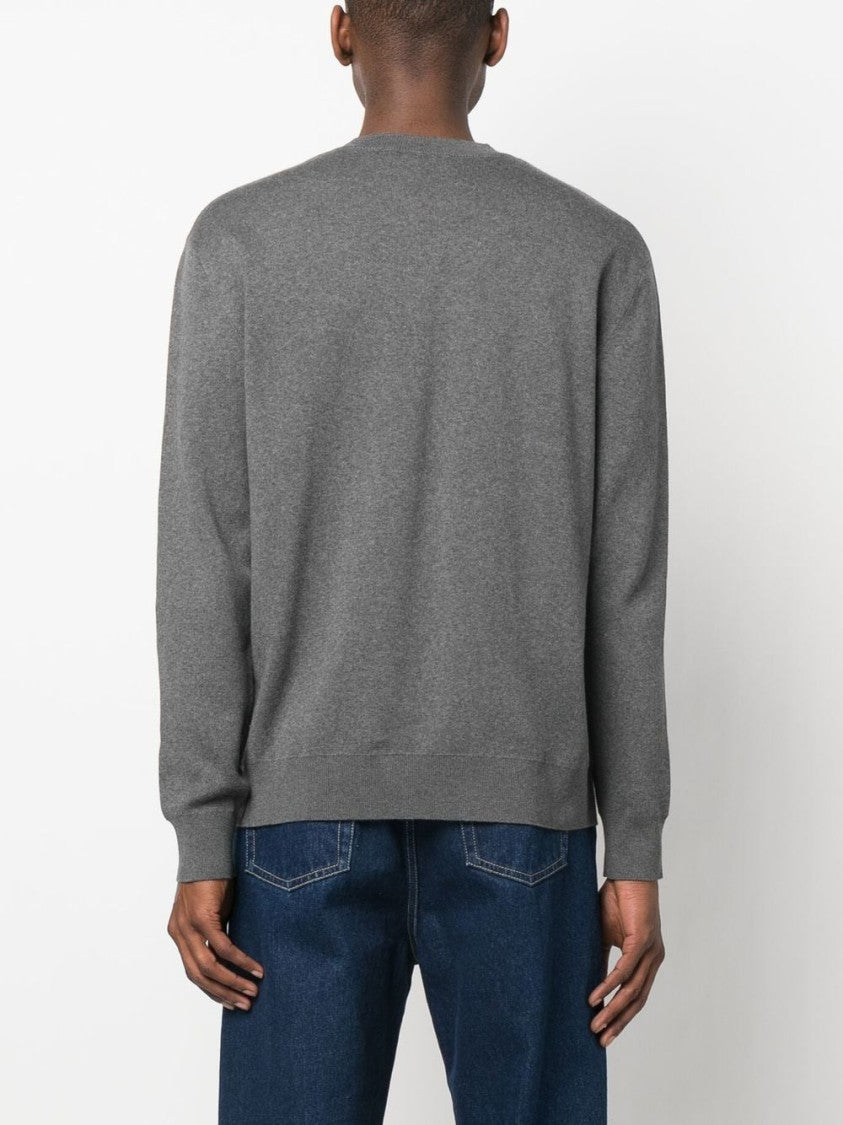 Maison Kitsuné Dark Grey Vibrant Fox Head Intarsia Pullover