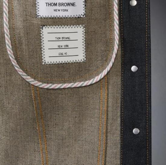 Thom Browne Cropped Denim Jacket With Structured Silhouette