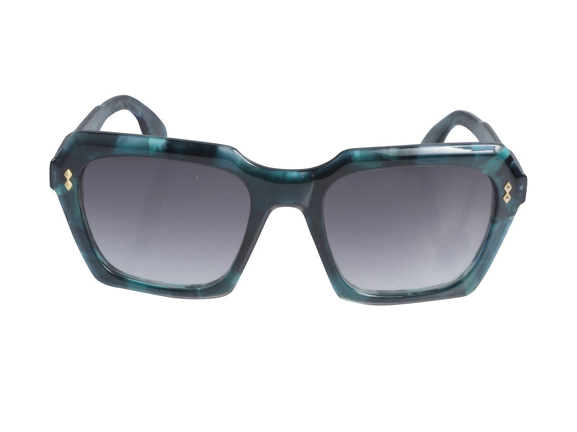 Kador Gold Klara Glamour Marbled Oversized Square Sunglasses