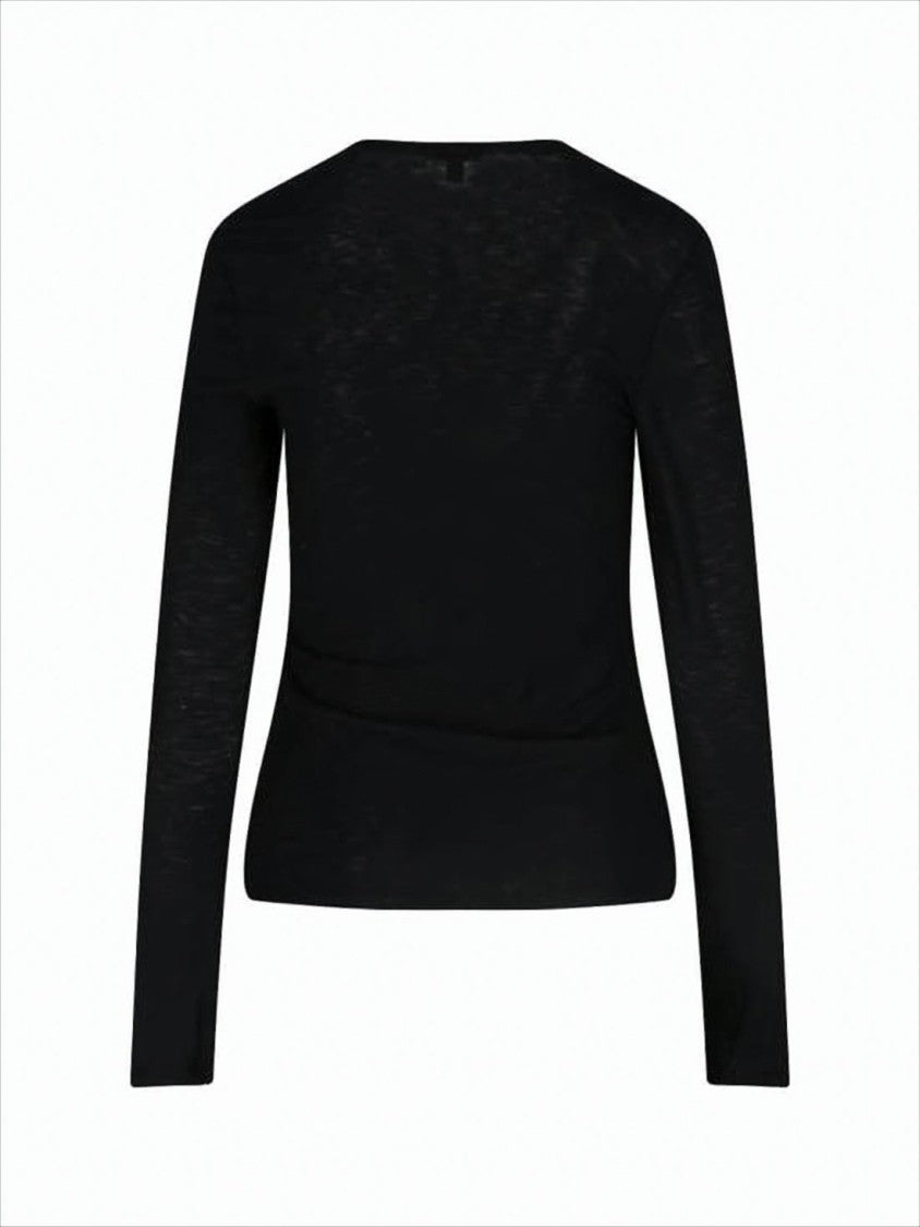 James Perse Long-Sleeved Velvet Top With Fitted Silhouette