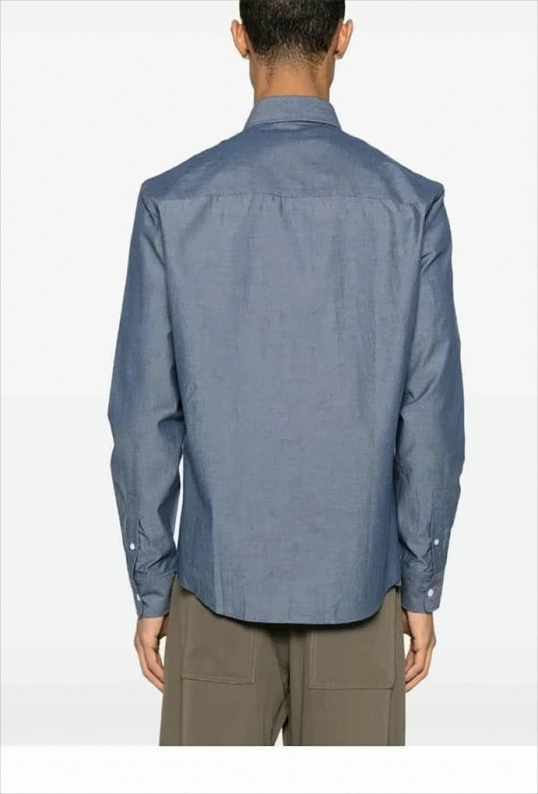 Maison Kitsuné Long-Sleeve Shirt With Classic Collar And Embroidered Fox Patch