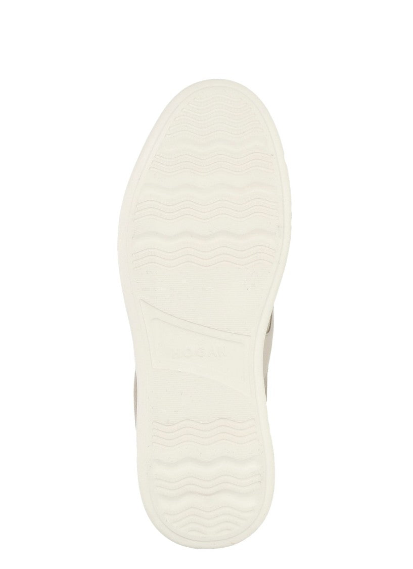 Hogan Beige Rebel Suede Logo Sneakers