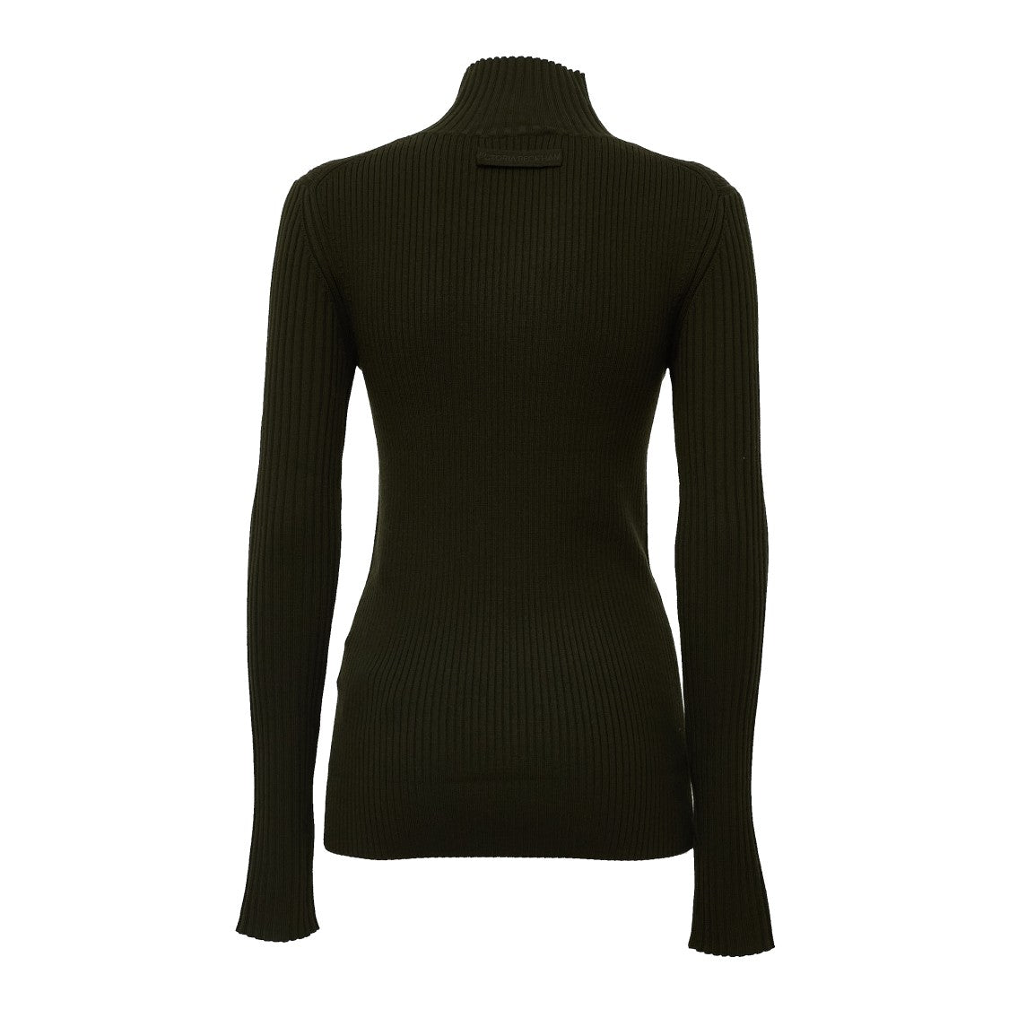 Victoria Beckham Ribbed Victoria Beckham Embroidered Turtleneck Sweater