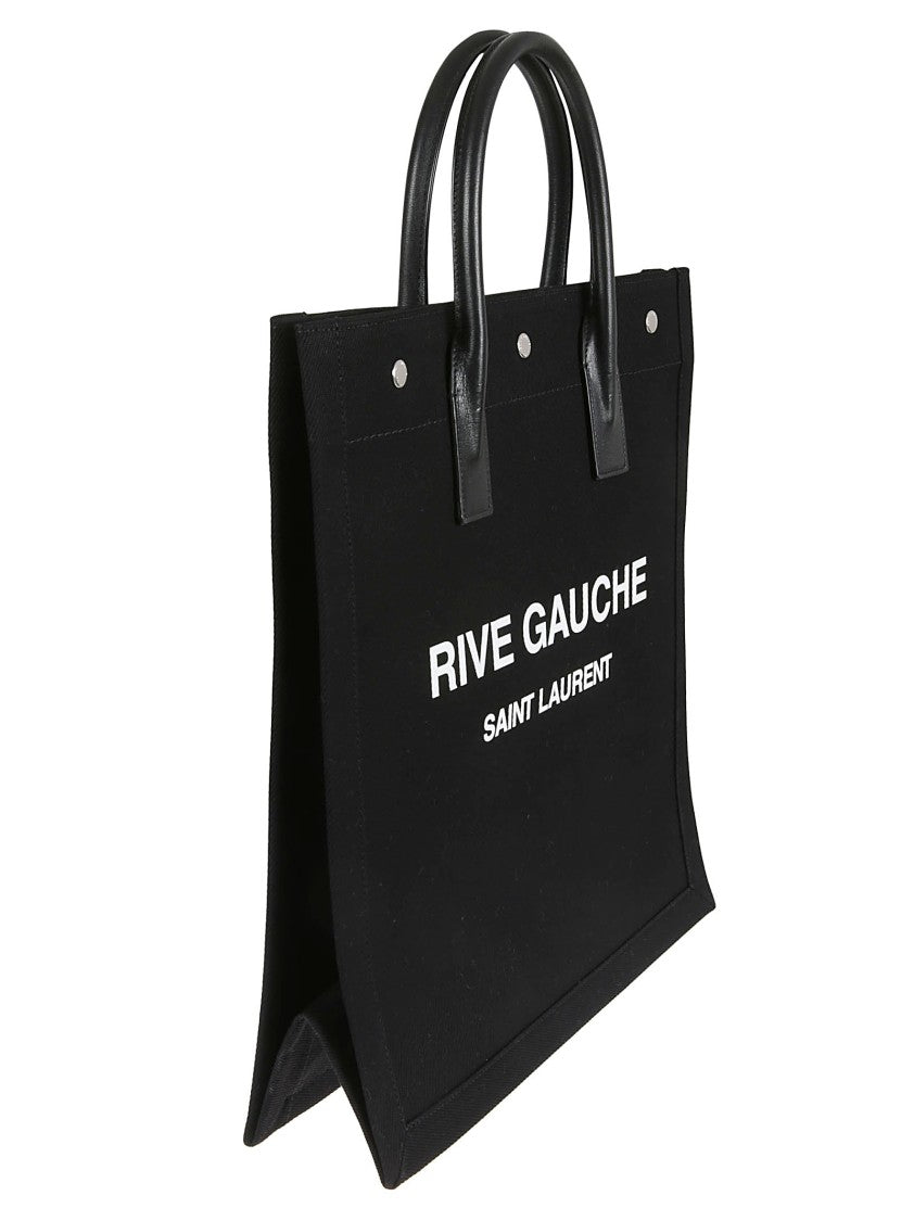 Saint Laurent Structured Black Canvas Tote