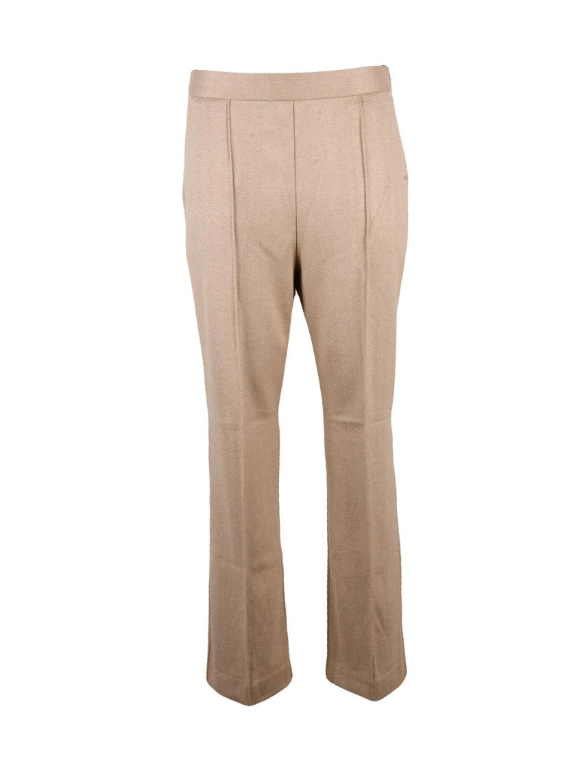 Mm By Max Mara Brown Straight-Leg Trousers With Minimalist Design