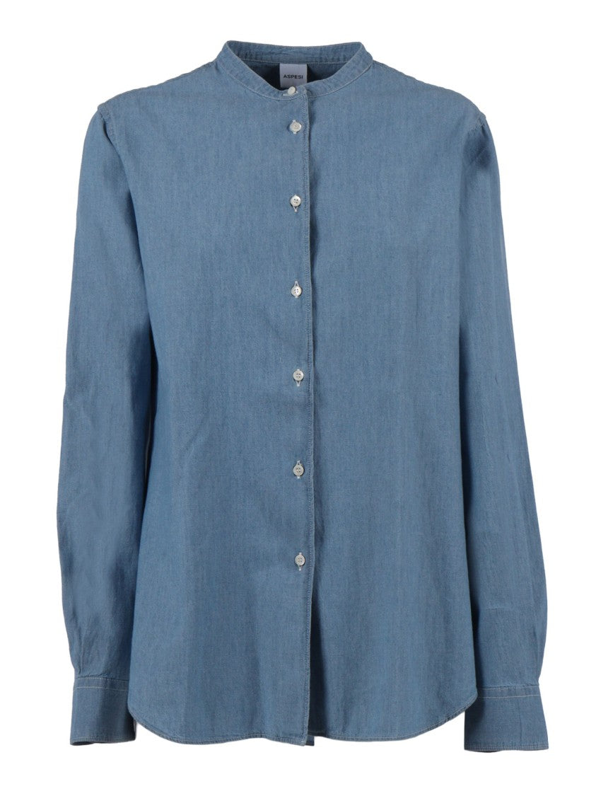 Aspesi Long Sleeve Cotton Mandarin Casual Shirt
