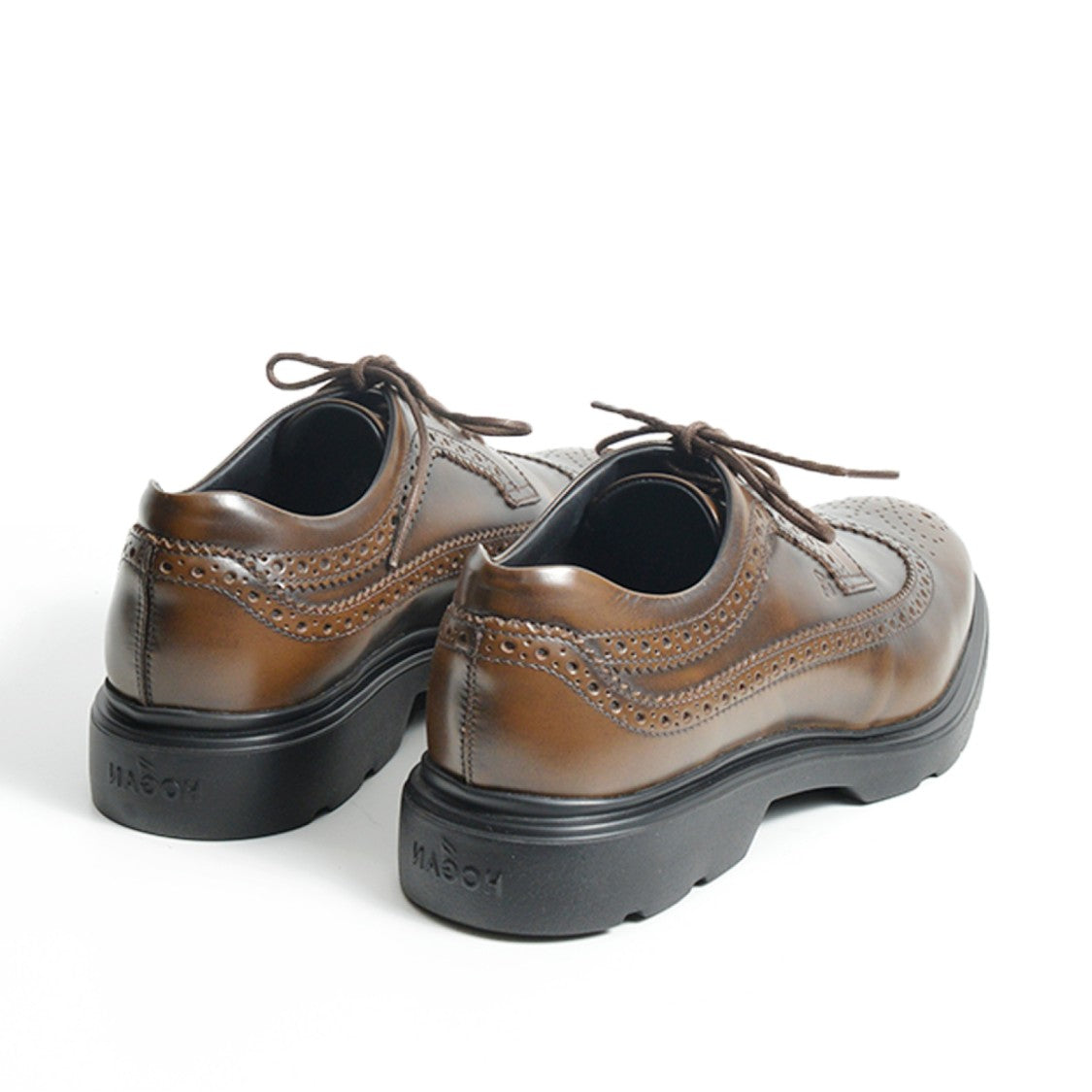 Hogan Brown Leather Derby Shoes