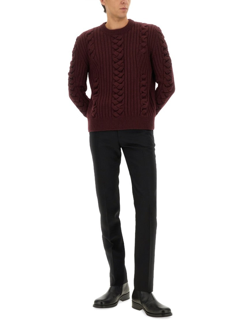 Alexander Mcqueen Chunky Cable Knit Wool Sweater
