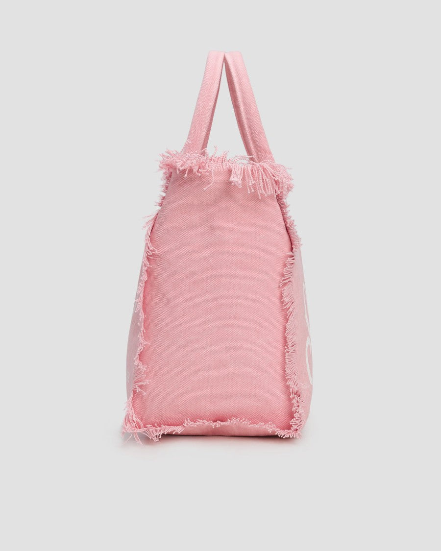 Mc2 Saint Barth Spacious Rectangular Tote Bag With Frayed Edges