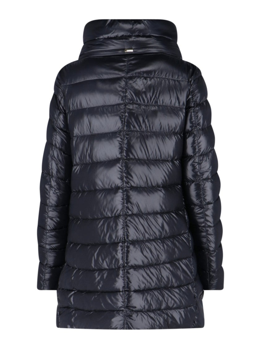 Herno Black Amelia High Neck Button Puffer