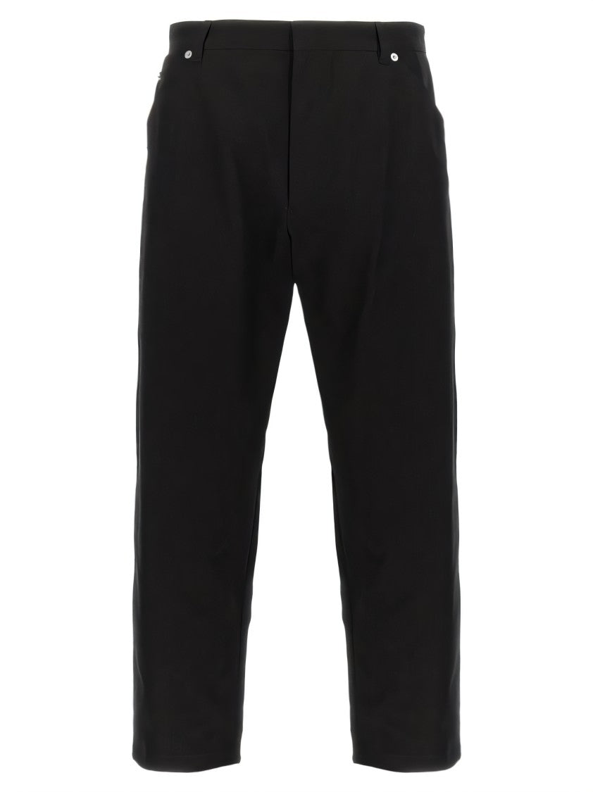 Prada Classic Black Straight Pants With Tapered Hem