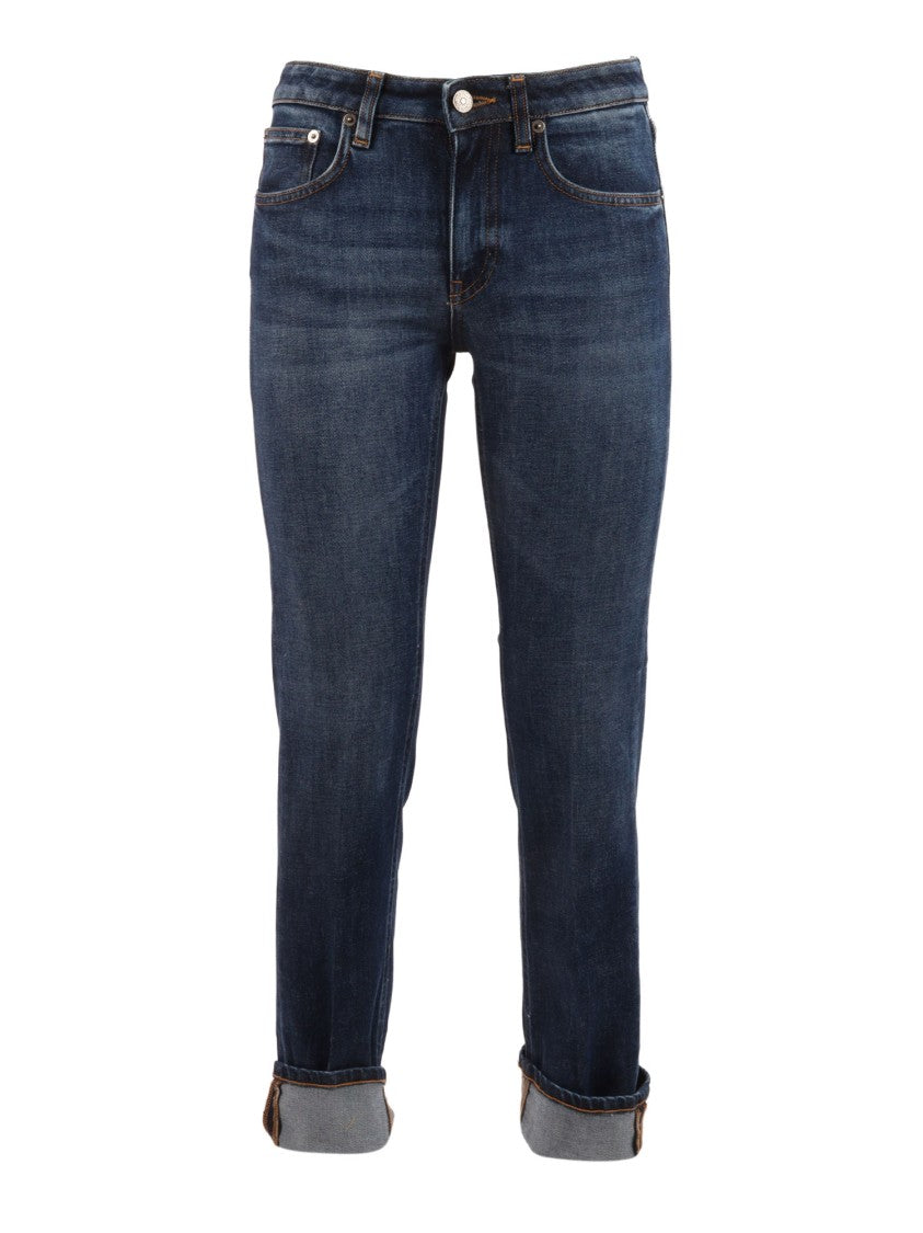 Dondup Mid Rise Slim Cuffed Jeans