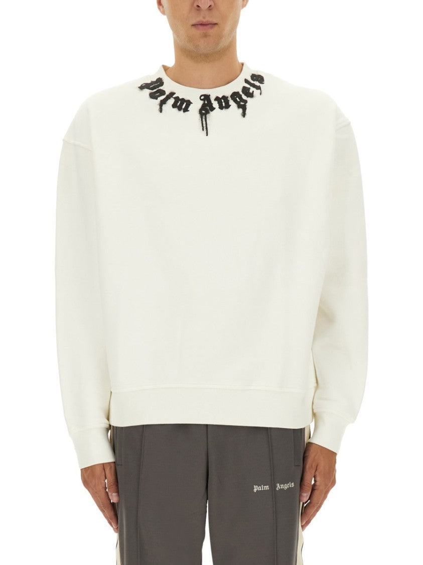 Palm Angels Relaxed-Fit Cotton Sweatshirt With Signature Print