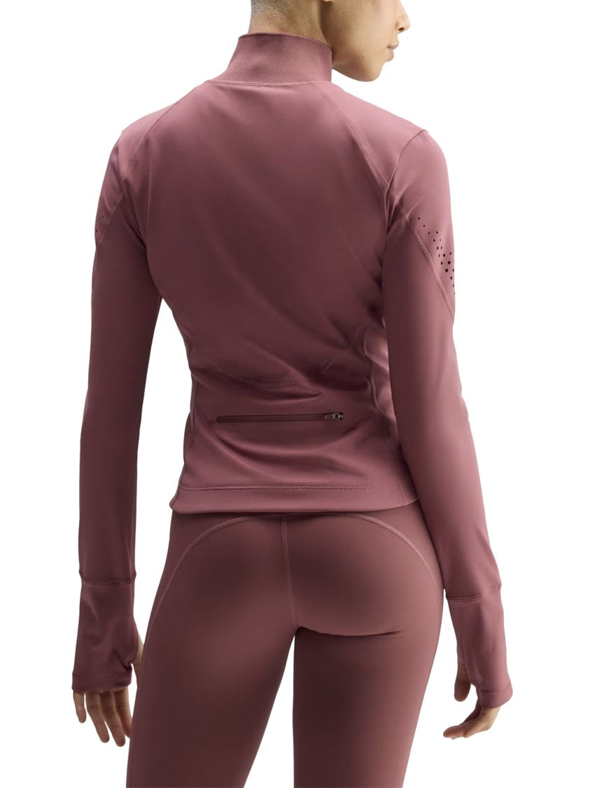 Adidas By Stella Mccartney Burgundy Fitted High-Collar Sweater