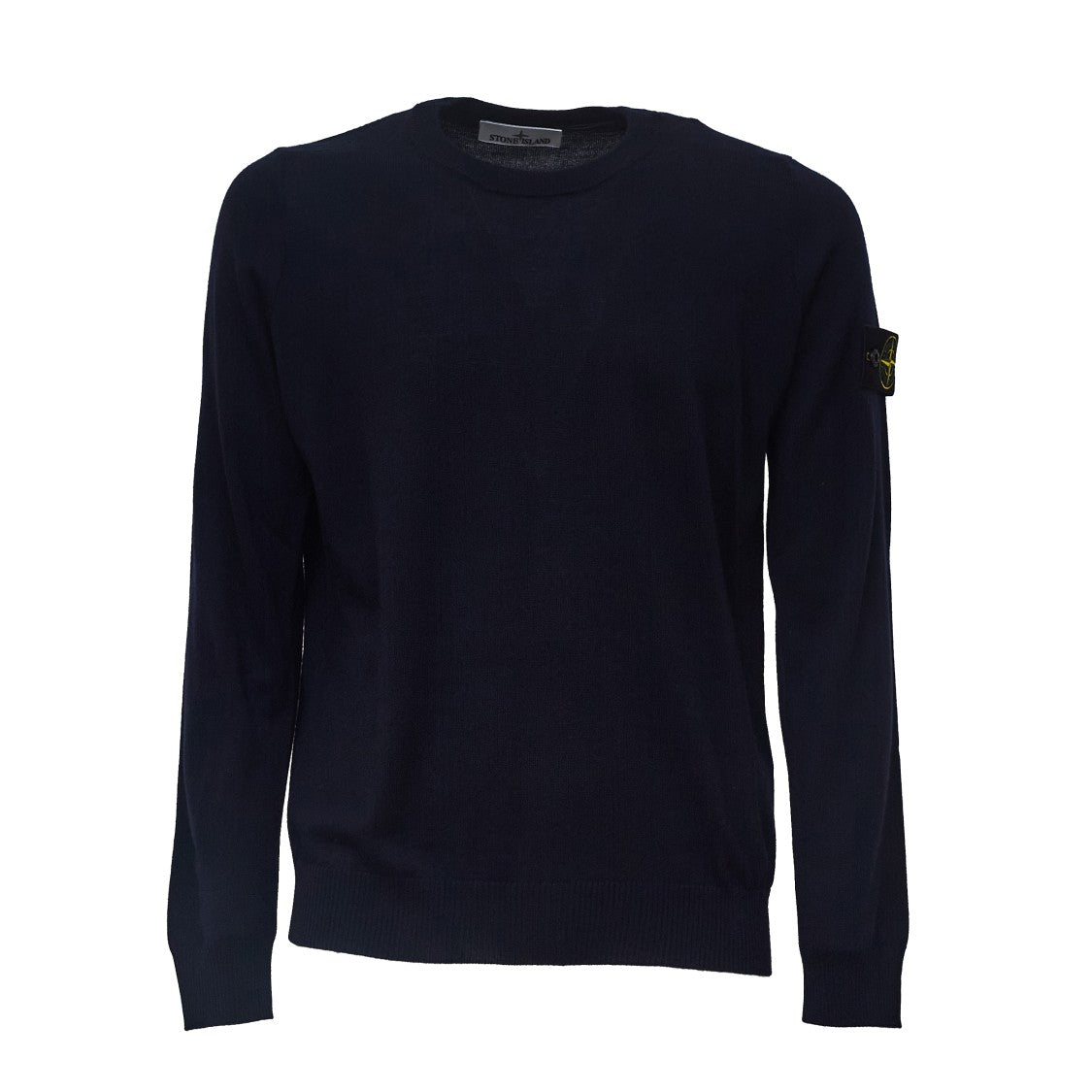 Stone Island Ribbed Crew Neck Sweater In Pure Rws Wool