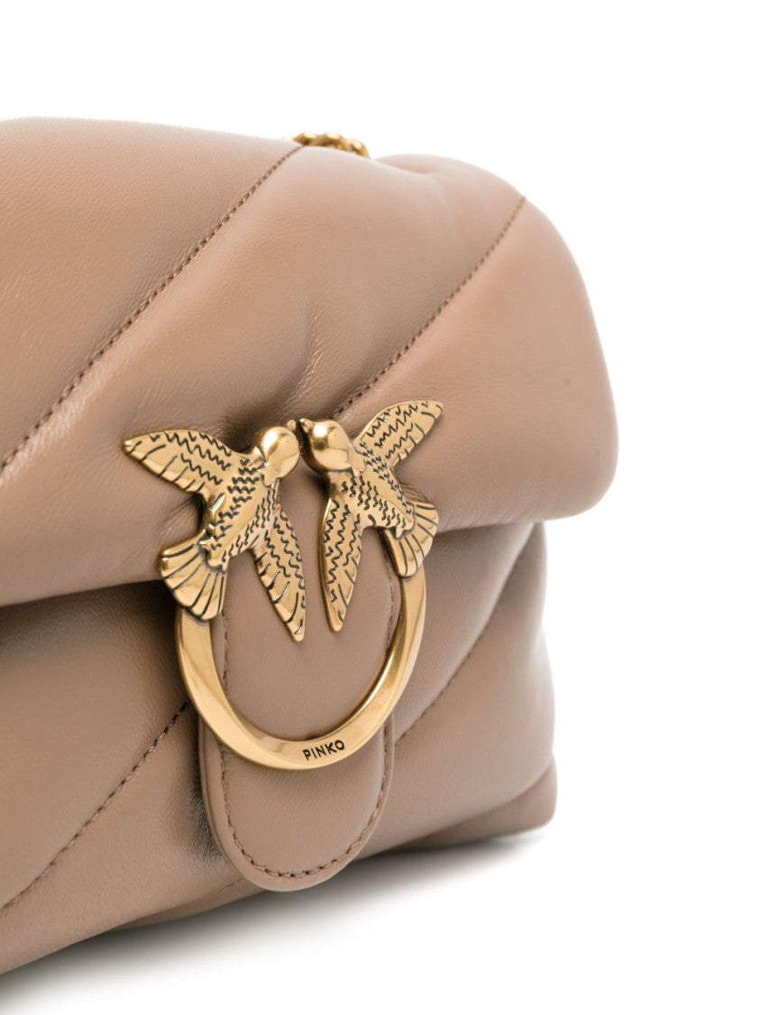 Pinko Beige Shoulder Bag With Quilted Design