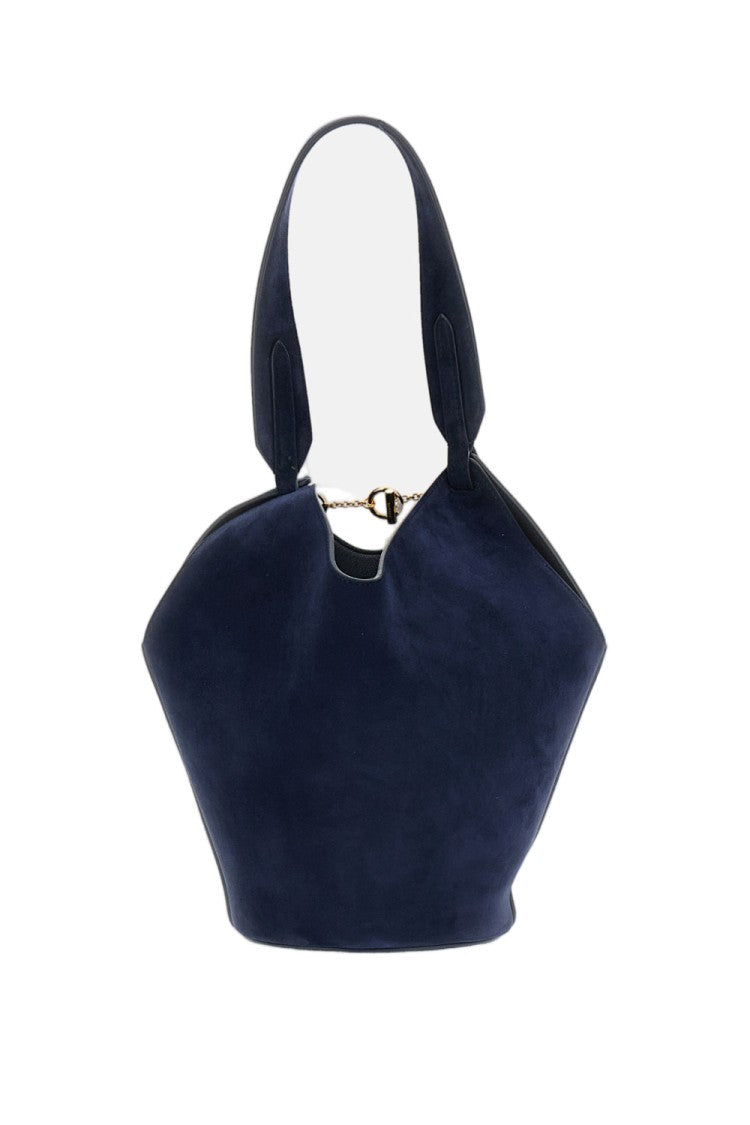 Khaite Blue Lotus Mini Suede Tote Bag