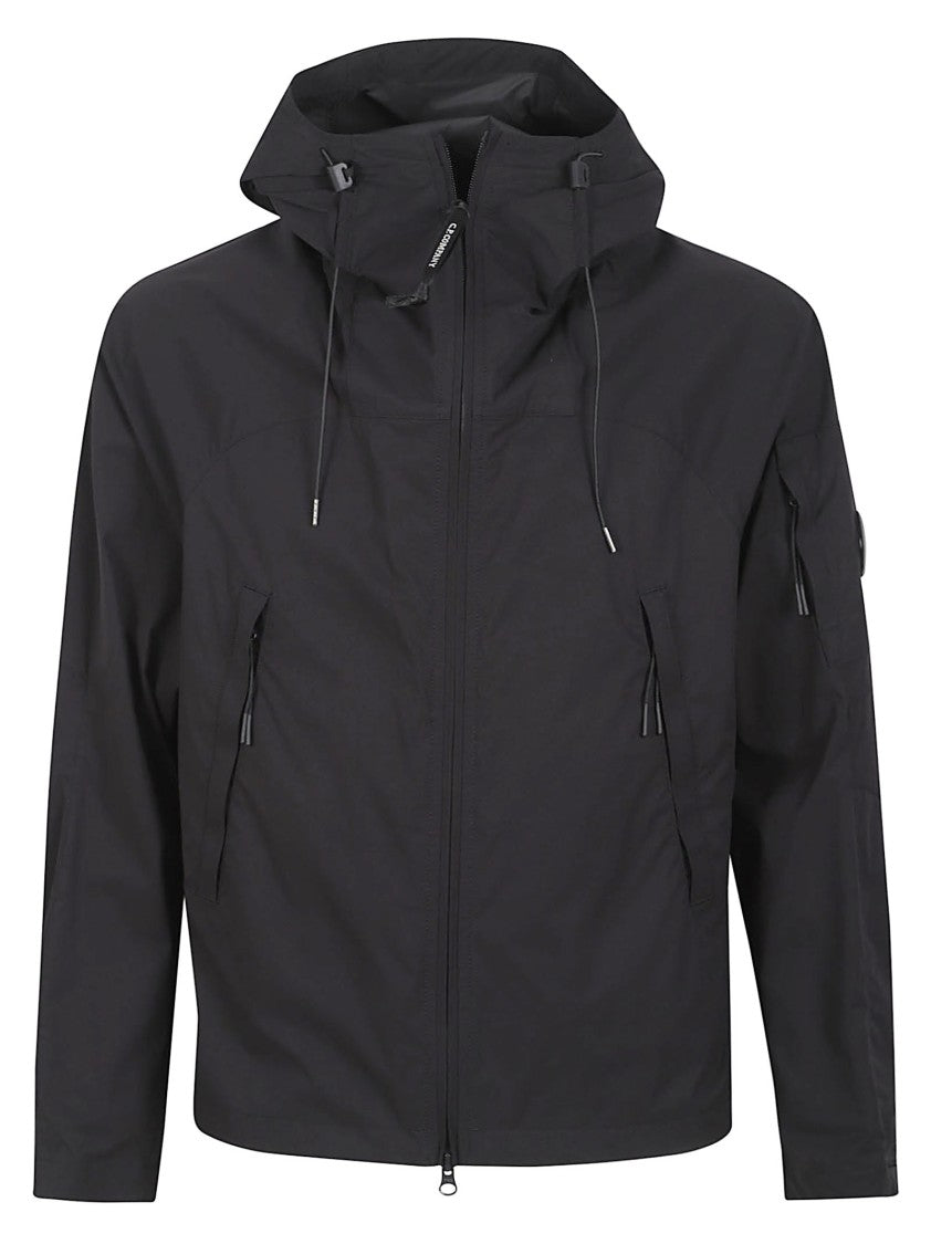 C.P. Company Cropped Black Casual Jacket With Zippered Closure