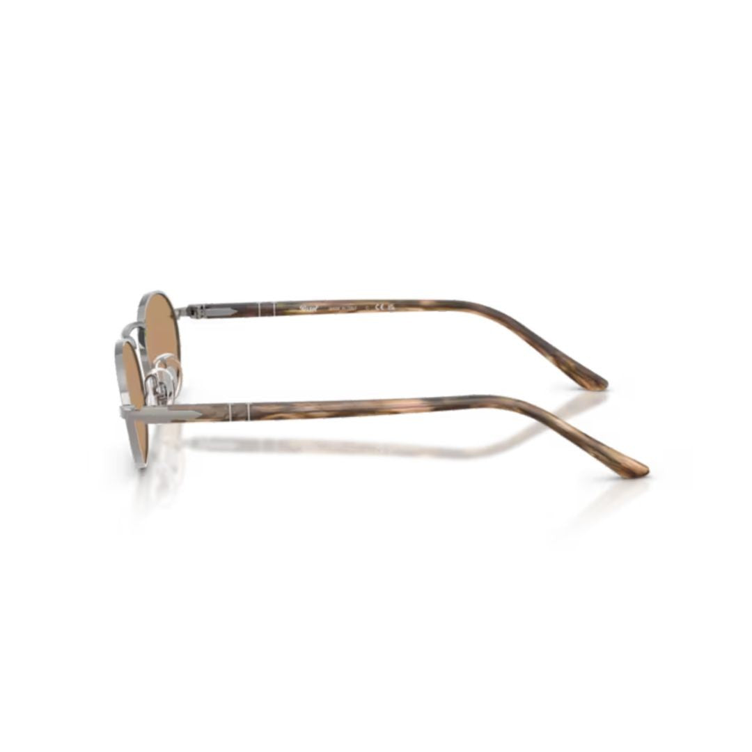 Persol 0Po1023s Oval Metal Sunglasses With Tortoiseshell Accents