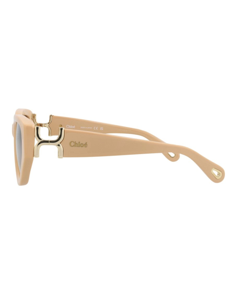 Chloé Cat Eye-Frame Recycled Acetate Sunglasses With Gold Accents