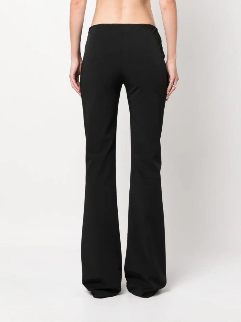 Blumarine Flared Trousers With Bow Detail