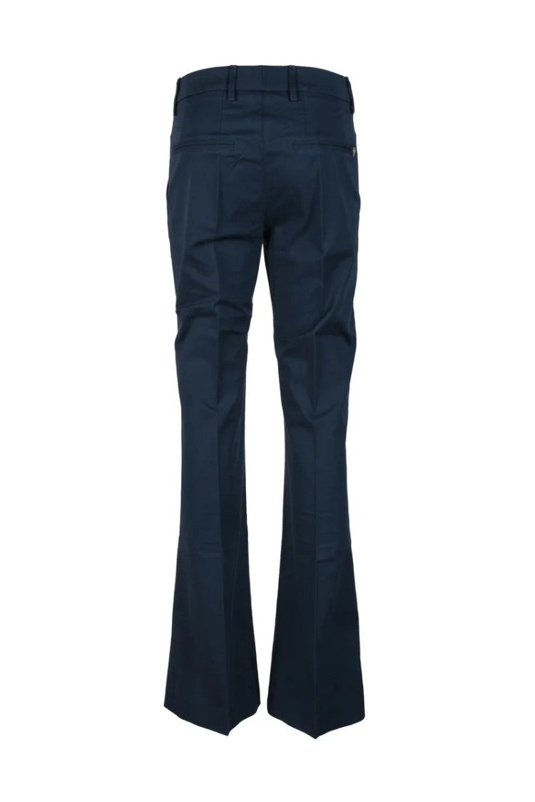 Dondup Tailored Blue Trousers With Flared Hem