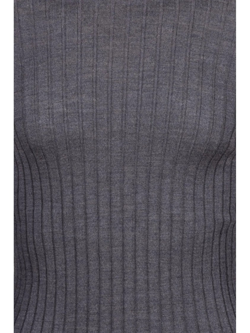 O Oblo High Neck Ribbed Knit Sweater In Virgin Wool