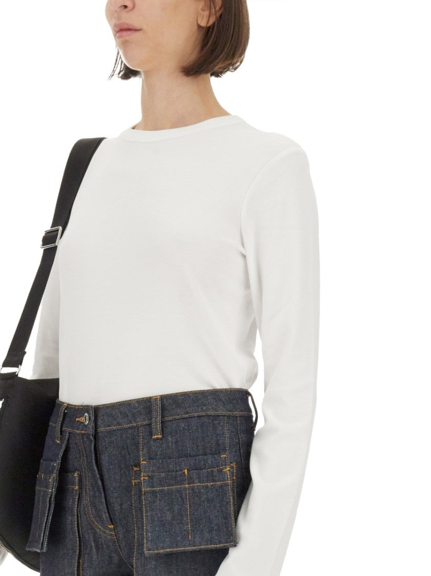 Helmut Lang Classic Round Neck Long-Sleeved T-Shirt With Subtle Logo Detail