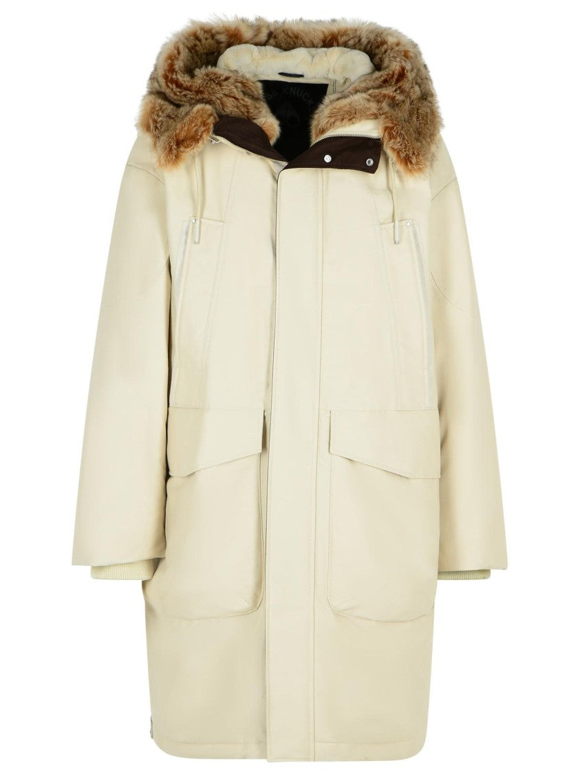 Moose Knuckles 'Dawson' Cream Cotton Blend Parka