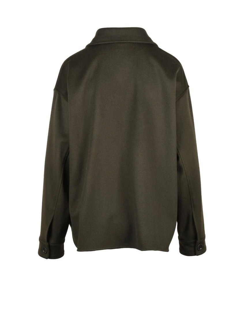 Aspesi Boxy Button-Down Wool Coat With Functional Pockets