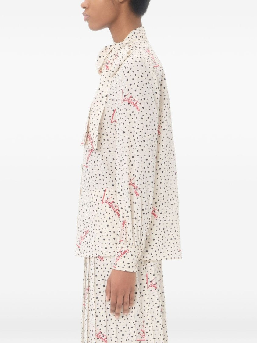 Valentino Garavani Multicolor Bubble Pattern Silk Crepe Shirt