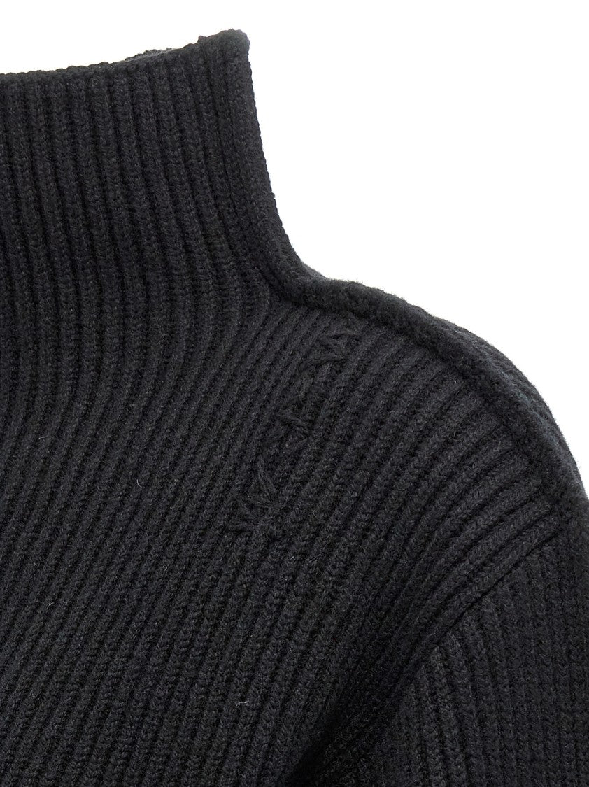 Marni Ribbed High Neck Sweater With Dropped Shoulders