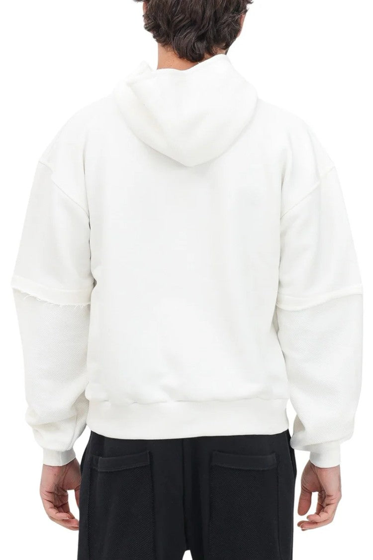 D. Rodriguez White Minimalist Cotton Hoodie