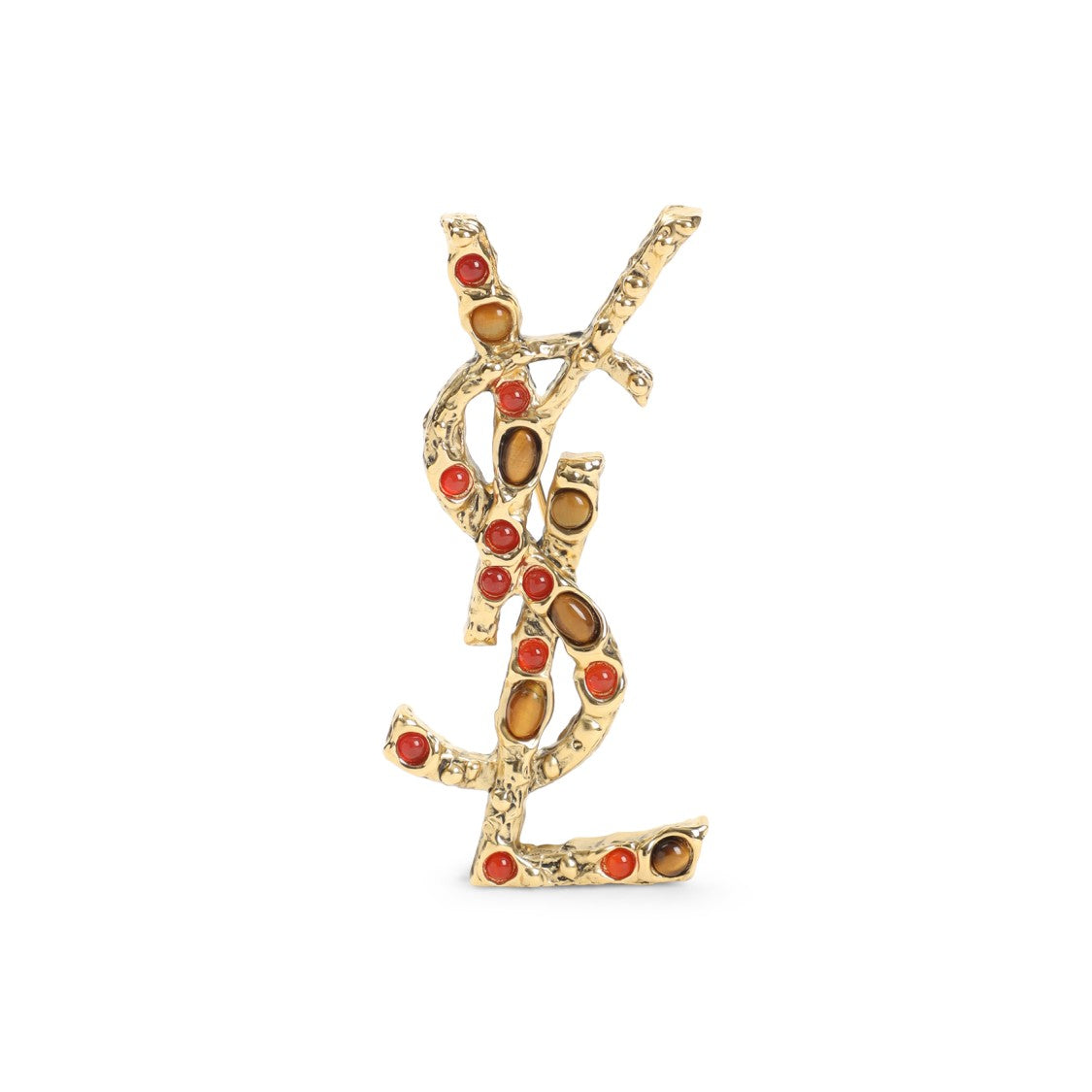 Saint Laurent Cassandre Gold Brass Pin