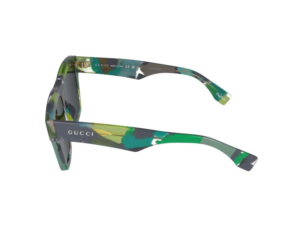 Gucci Green Multicolored Acetate Oversized Square Sunglasses