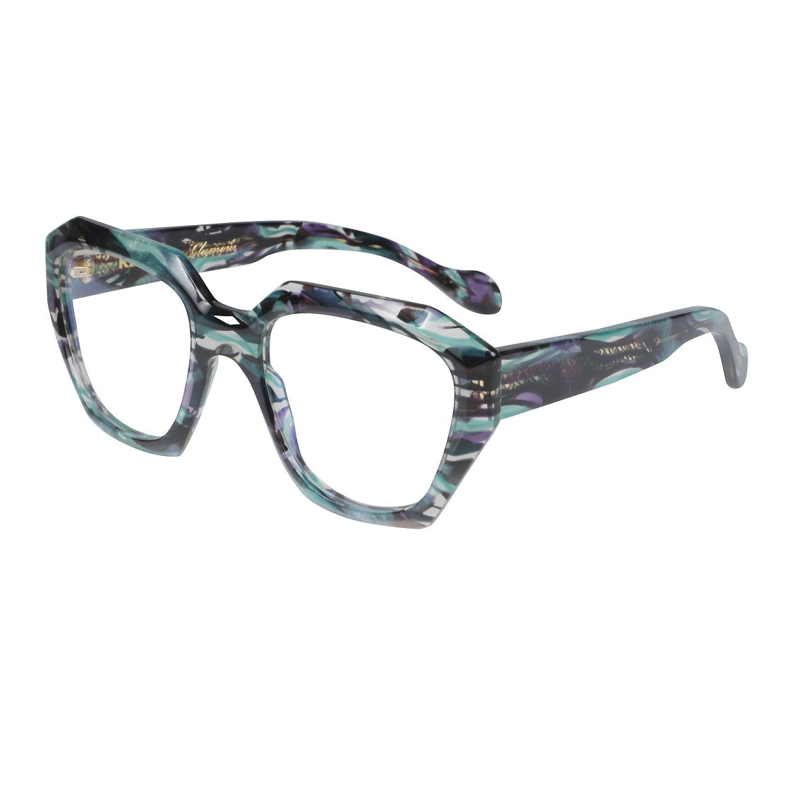 Kador Marilyn/K-V Oversized Square Frame Eyeglasses With Marbled Design