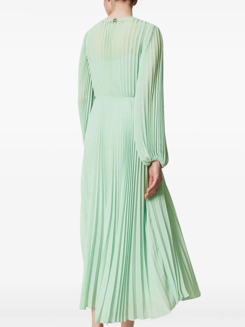 Twin-Set Midi Dress With Pleated Silhouette