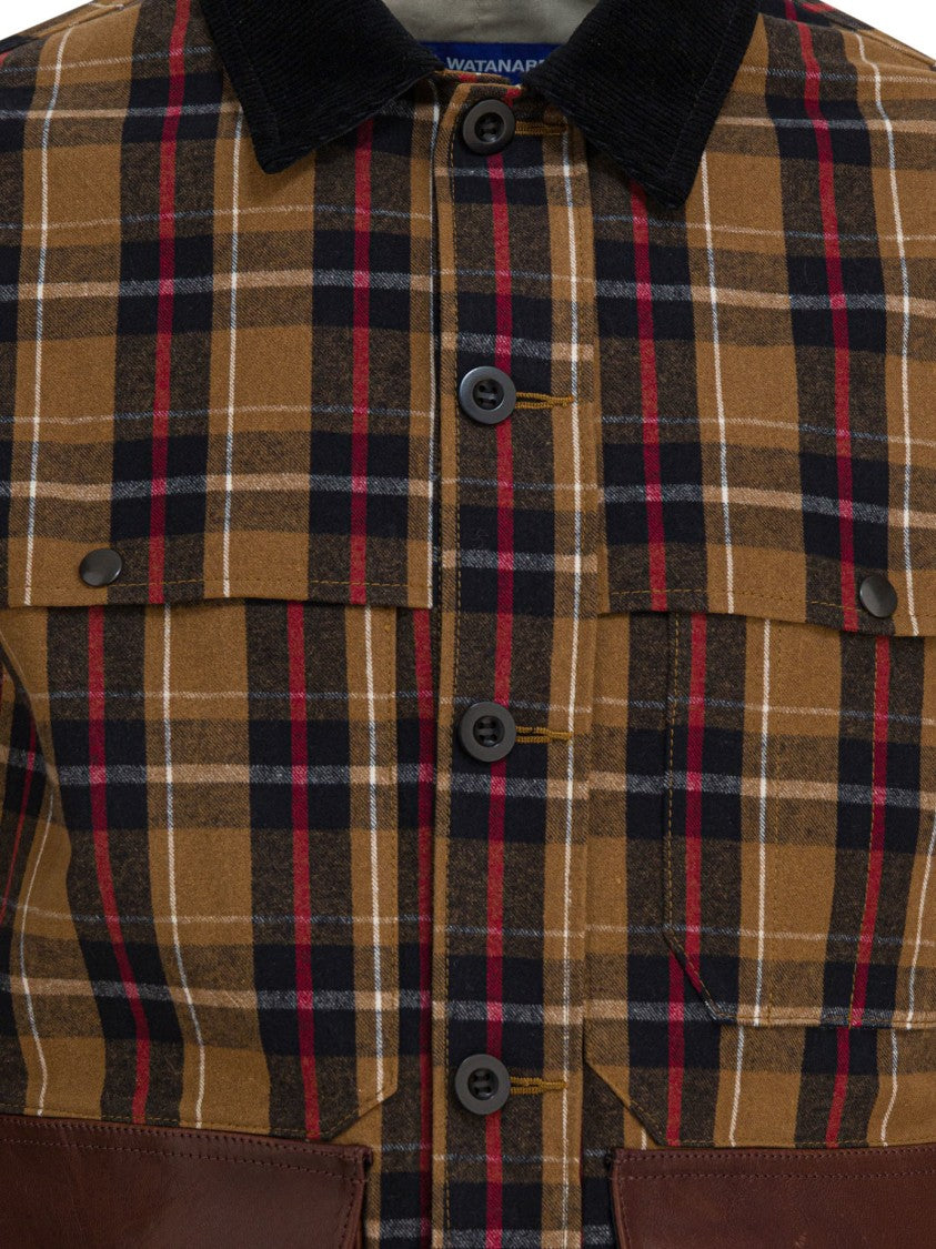 Junya Watanabe Check Jacket With Corduroy Details And Patch Pockets