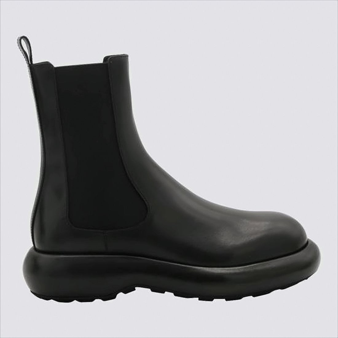 Jil Sander Black Cowhide Leather Boots With Sole