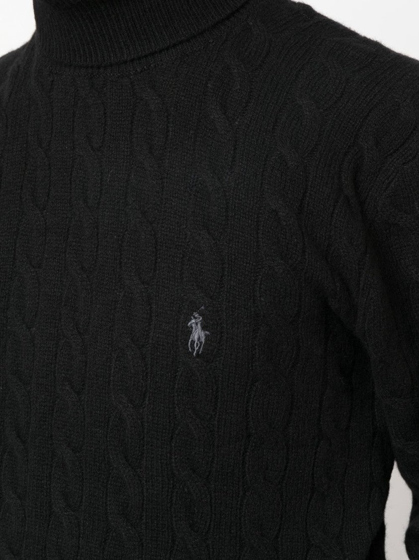 Polo Ralph Lauren Cable-Knit Turtleneck Sweater With Refined Pony Embroidery