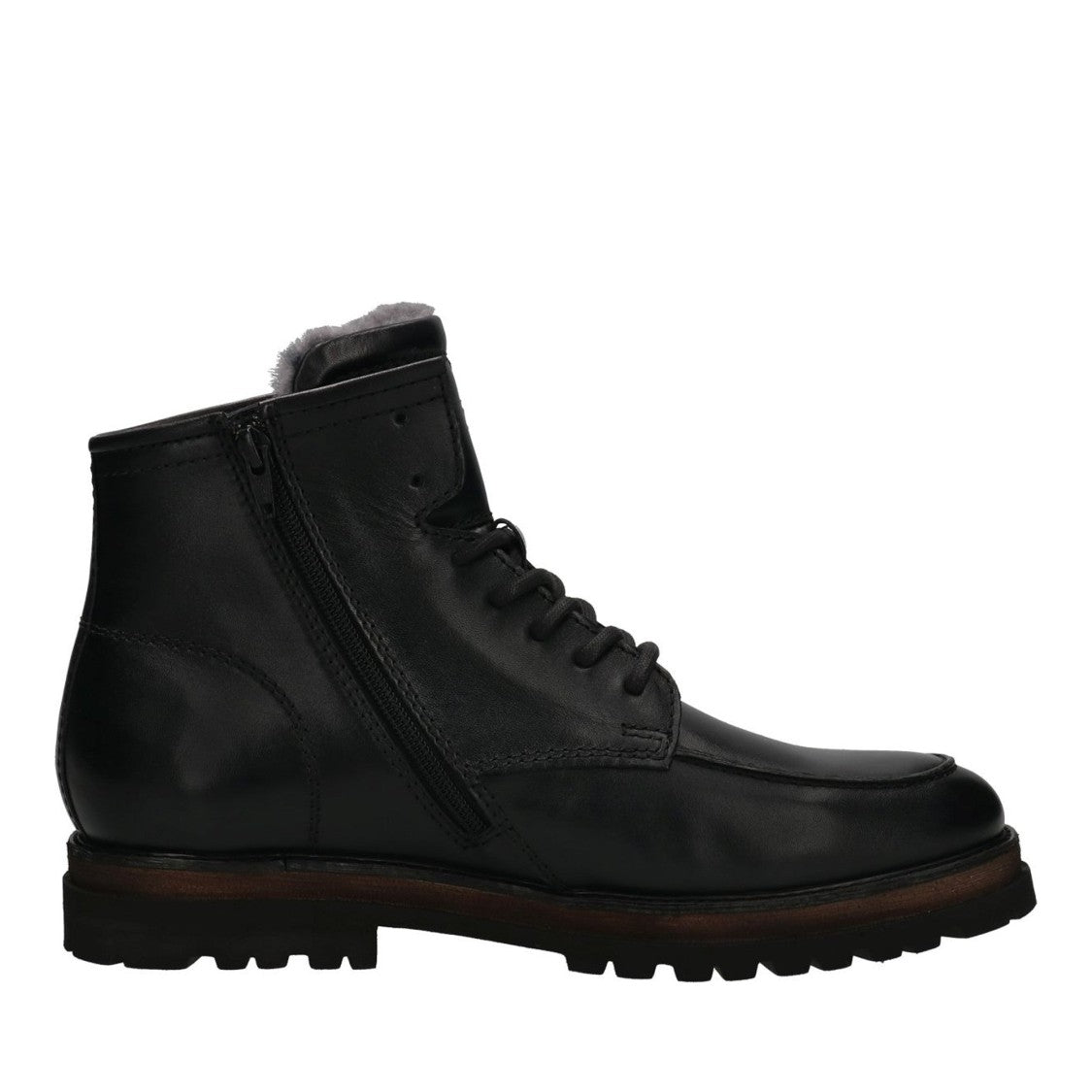 Bugatti Black Marc Fur-Lined Leather Boots